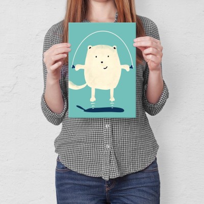 Plakat metalowy jumping cute Prezent