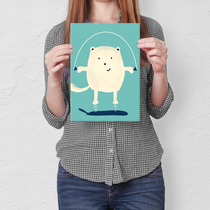 Plakat metalowy jumping cute Prezent