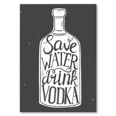 Plakat metalowy save water drink vodka Prezent
