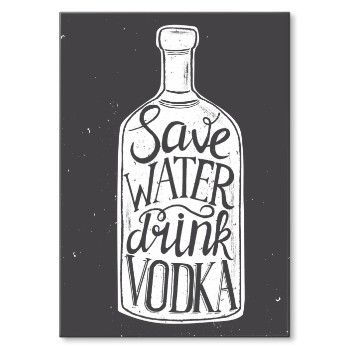 Plakat metalowy save water drink vodka Prezent