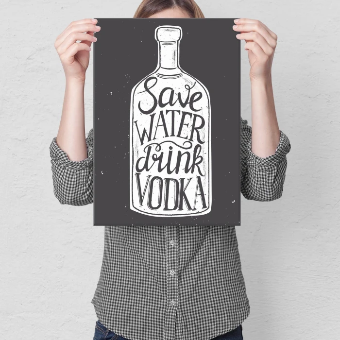 Poster metal save water drink vodka gift