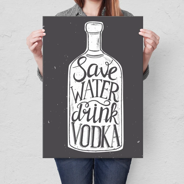 Poster metal save water drink vodka gift