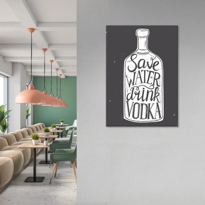 Poster metal save water drink vodka gift