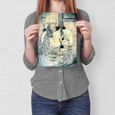 Plakat metalowy Japońska kąpiel Prezent