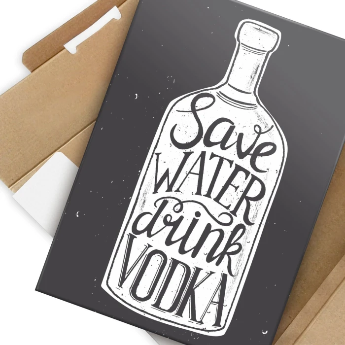Poster metal save water drink vodka gift