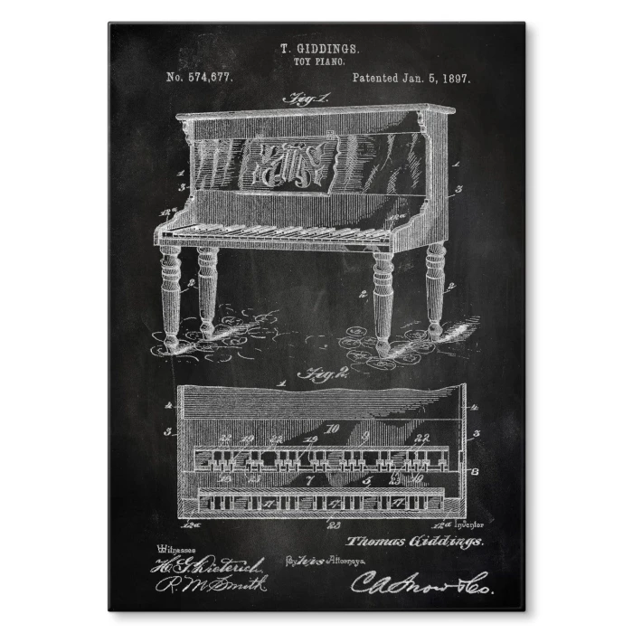 Plakat metalowy Piano instrument Slate Prezent