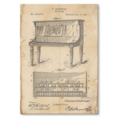 Poster metal Piano instrument Retro gift