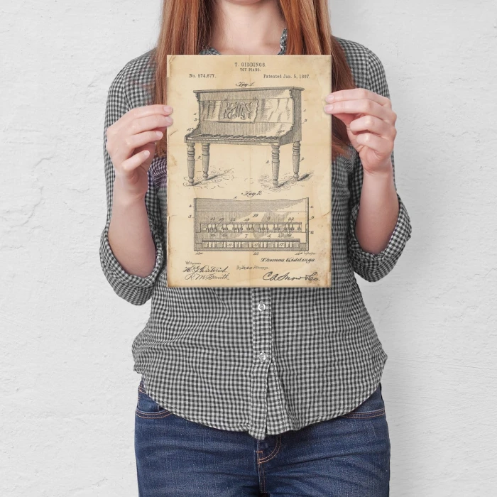 Poster metal Piano instrument Retro gift