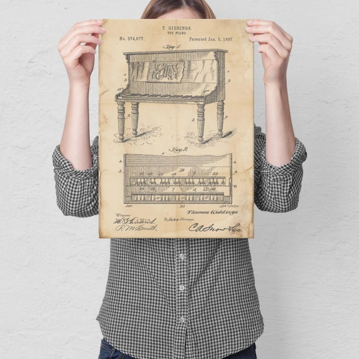 Poster metal Piano instrument Retro gift