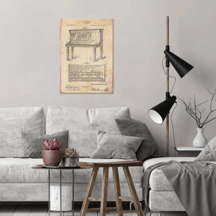 Poster metal Piano instrument Retro gift