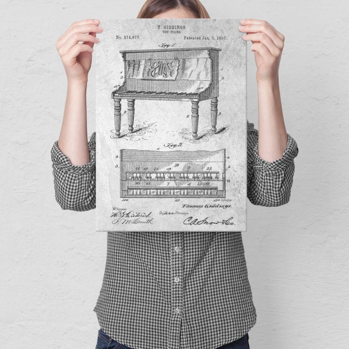 Plakat metalowy Piano instrument Stone Prezent