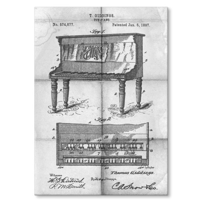 Plakat metalowy Piano instrument Daily Prezent