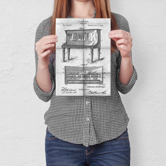 Plakat metalowy Piano instrument Daily Prezent