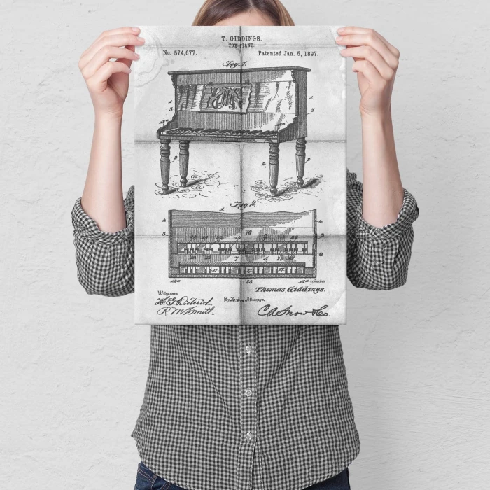 Plakat metalowy Piano instrument Daily Prezent