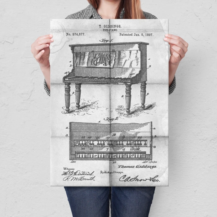 Plakat metalowy Piano instrument Daily Prezent