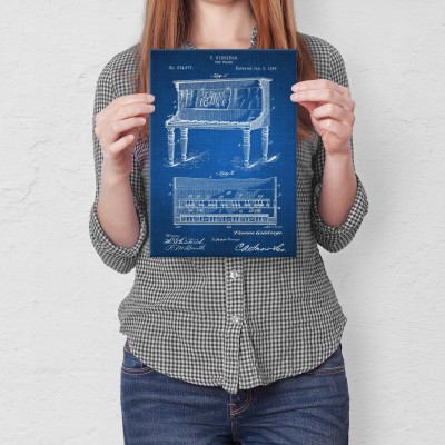 Plakat metalowy Piano instrument Tech Prezent