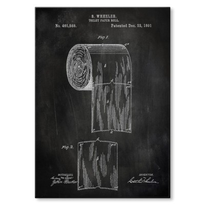 Plakat metalowy Toilet paper roll Slate Prezent