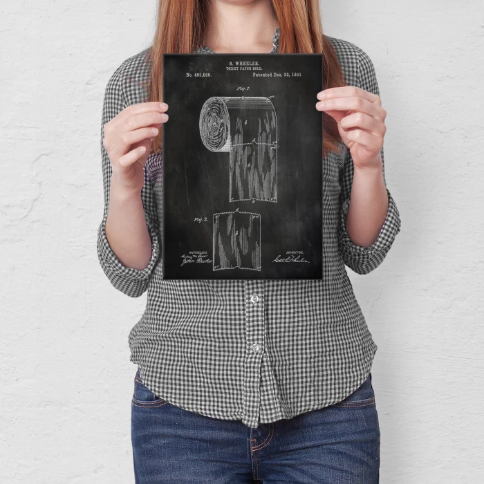 Poster metal Toilet paper roll Slate gift
