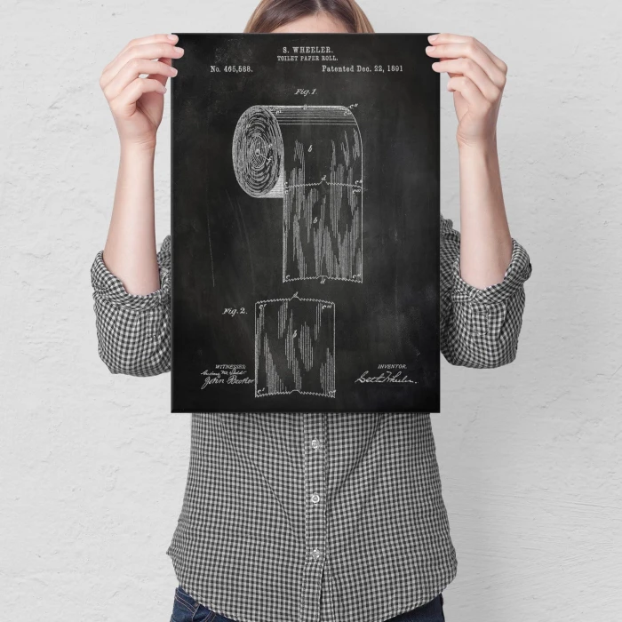 Poster metal Toilet paper roll Slate gift