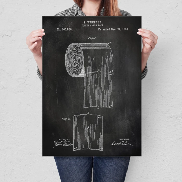Poster metal Toilet paper roll Slate gift