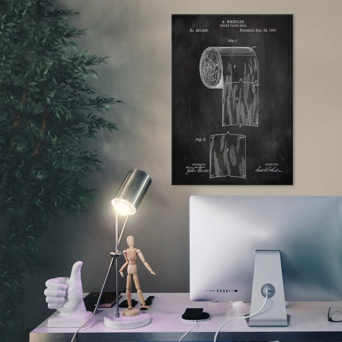 Plakat metalowy Toilet paper roll Slate Prezent