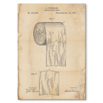 Poster metal Toilet paper roll Retro gift