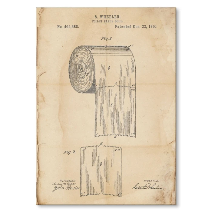 Plakat metalowy Toilet paper roll Retro Prezent