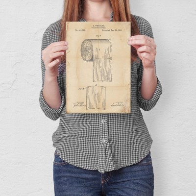 Plakat metalowy Toilet paper roll Retro Prezent