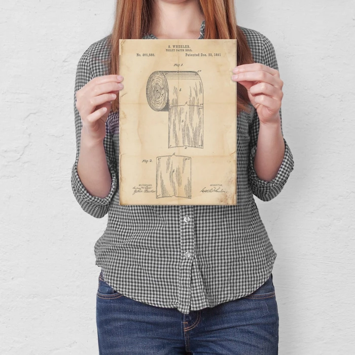 Plakat metalowy Toilet paper roll Retro Prezent