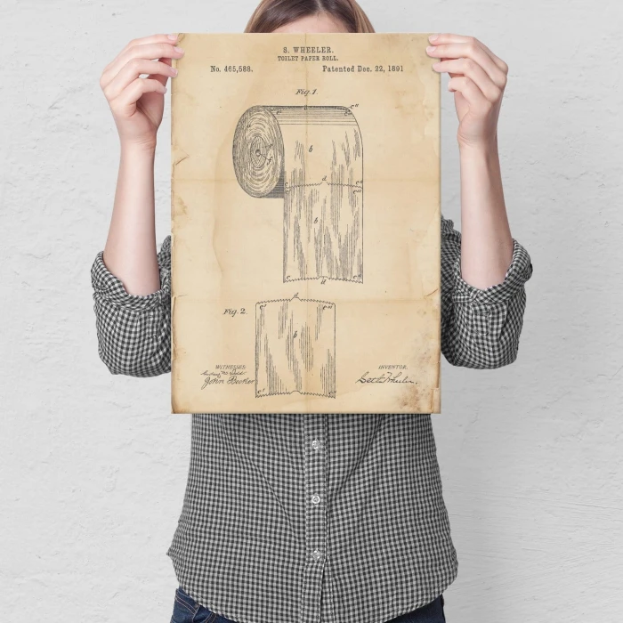 Plakat metalowy Toilet paper roll Retro Prezent