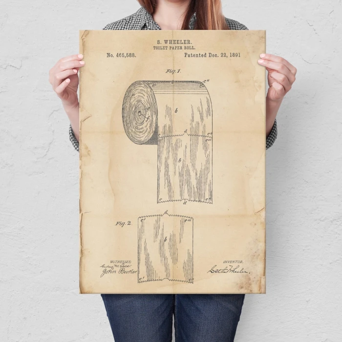 Poster metal Toilet paper roll Retro gift