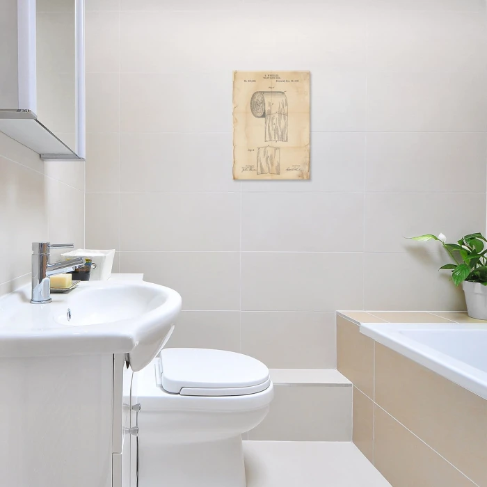 Plakat metalowy Toilet paper roll Retro Prezent