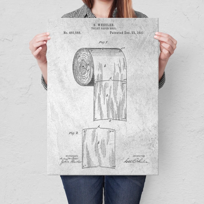 Poster metal Toilet paper roll Stone gift
