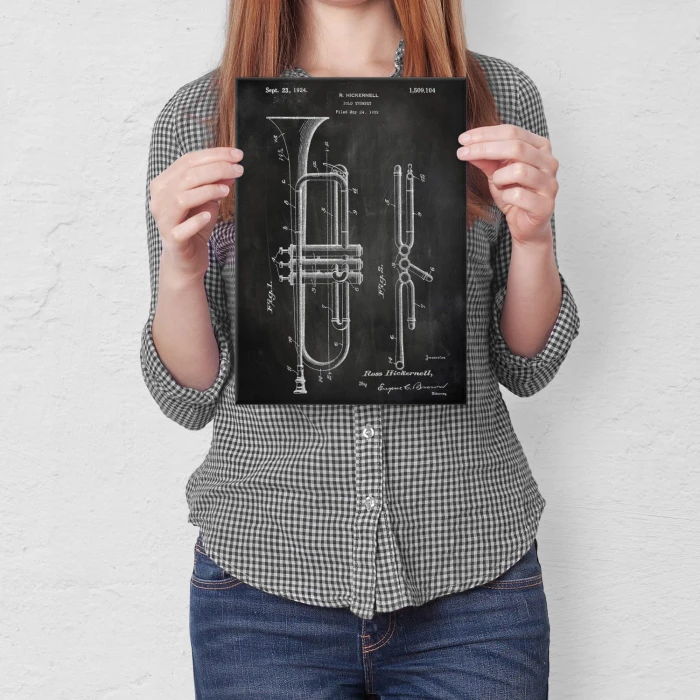Poster metal Trumpet Musician Slate gift