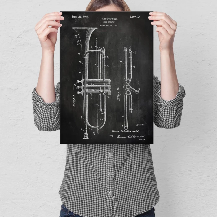 Poster metal Trumpet Musician Slate gift