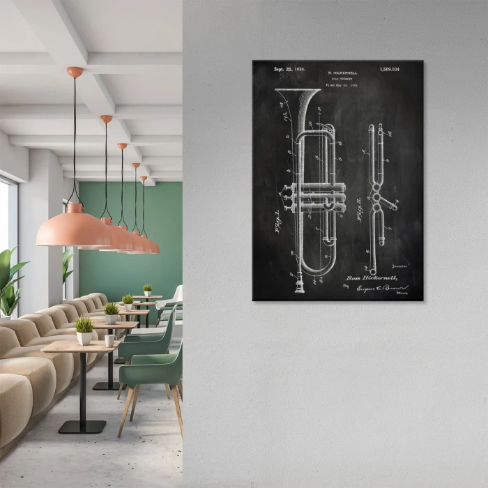 Poster metal Trumpet Musician Slate gift