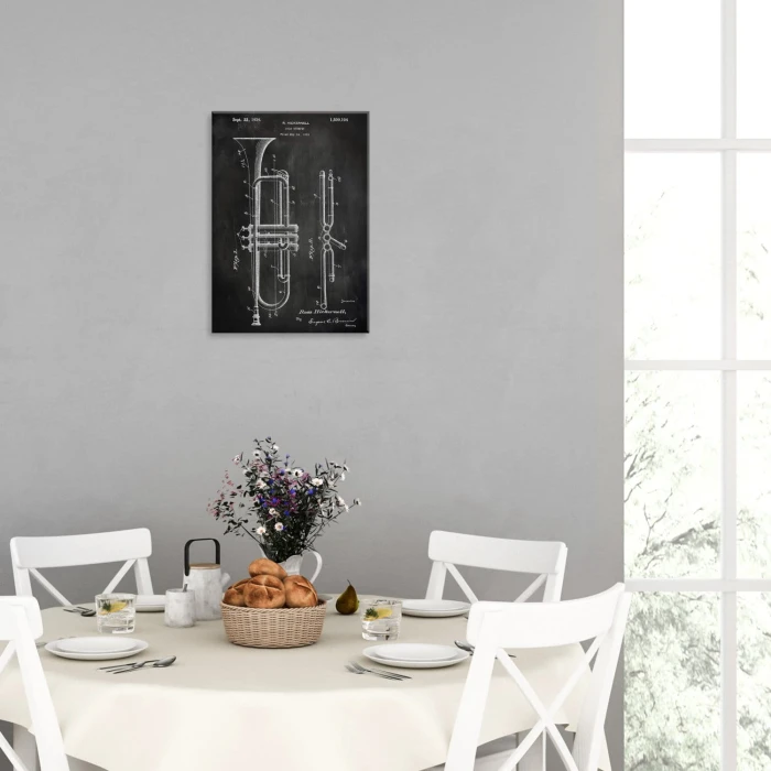 Poster metal Trumpet Musician Slate gift