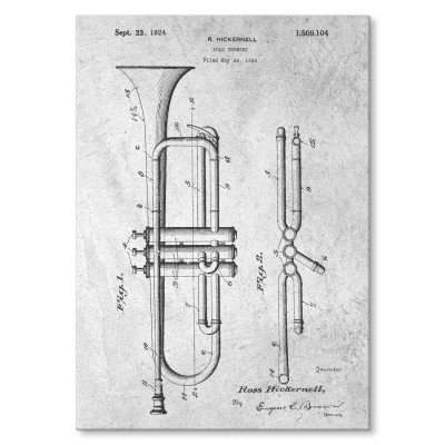 Plakat metalowy Trumpet Musician Stone Prezent