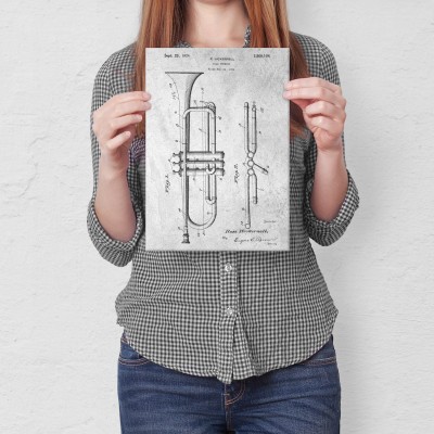 Plakat metalowy Trumpet Musician Stone Prezent