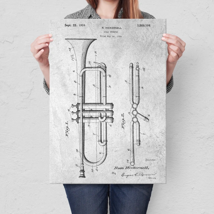 Poster metal Trumpet Musician Stone gift