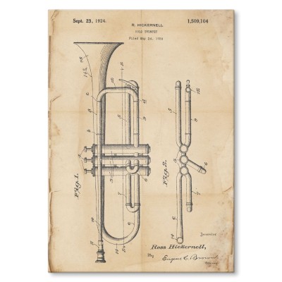 Poster metal Trumpet Musician Retro gift