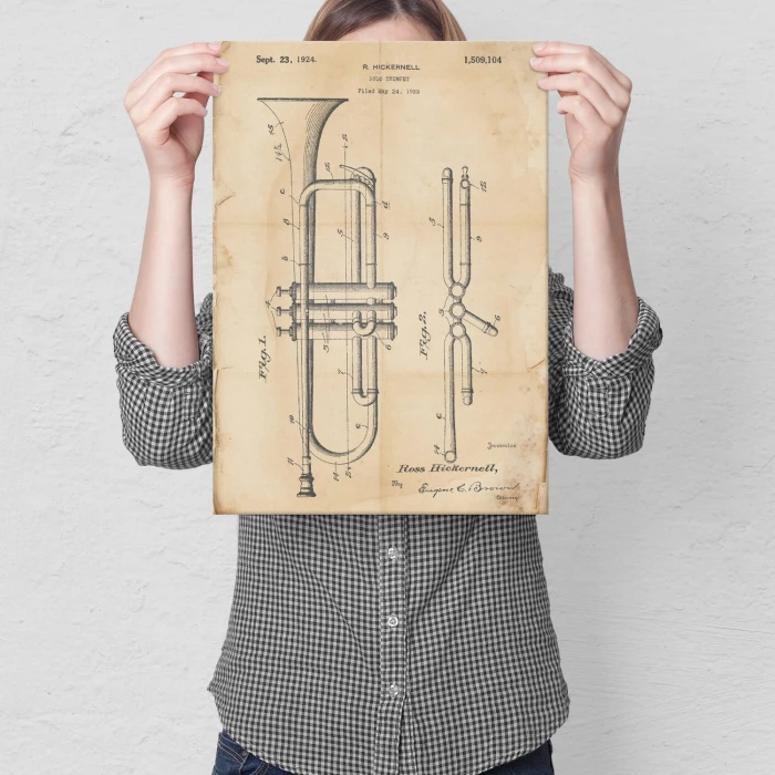 Poster metal Trumpet Musician Retro gift