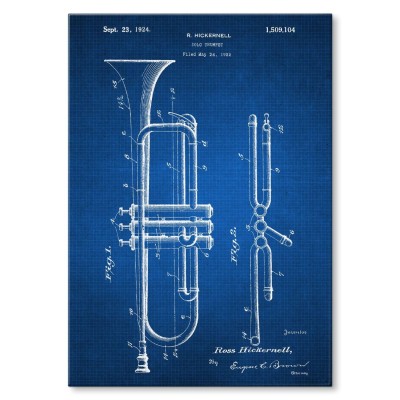 Plakat metalowy Trumpet Musician Tech Prezent