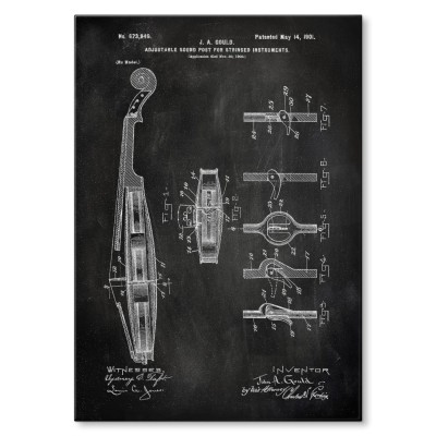Plakat metalowy Violin Instrument Slate Prezent