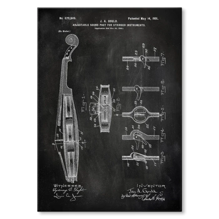 Poster metal Violin Instrument Slate gift