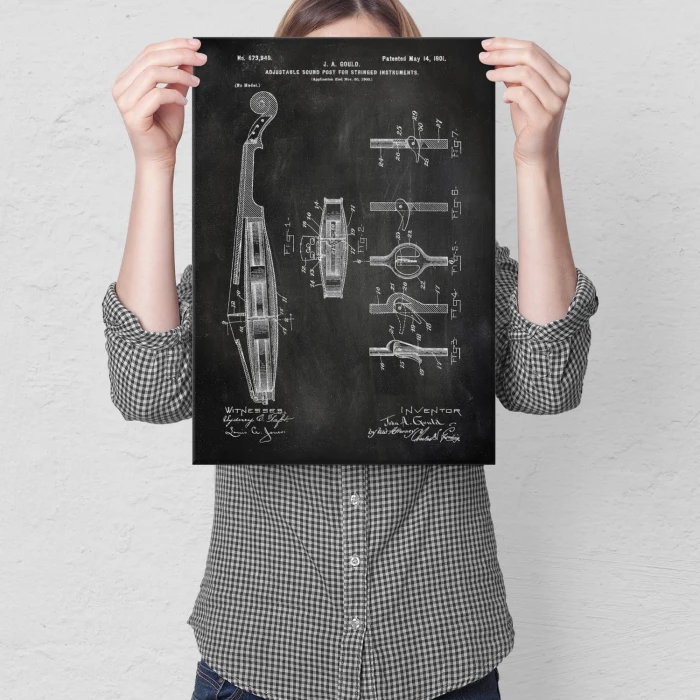 Poster metal Violin Instrument Slate gift