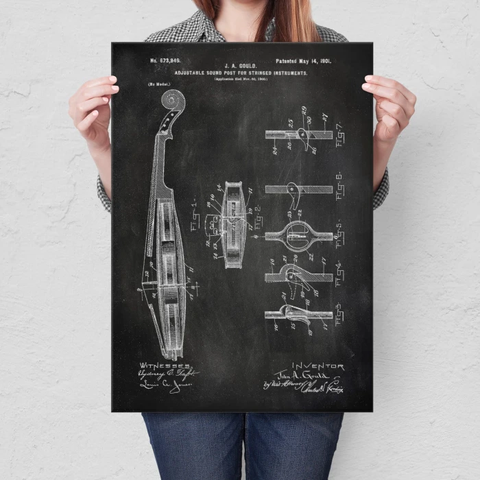 Plakat metalowy Violin Instrument Slate Prezent
