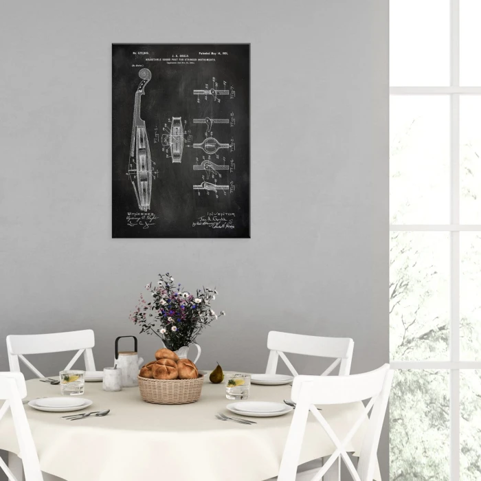 Plakat metalowy Violin Instrument Slate Prezent