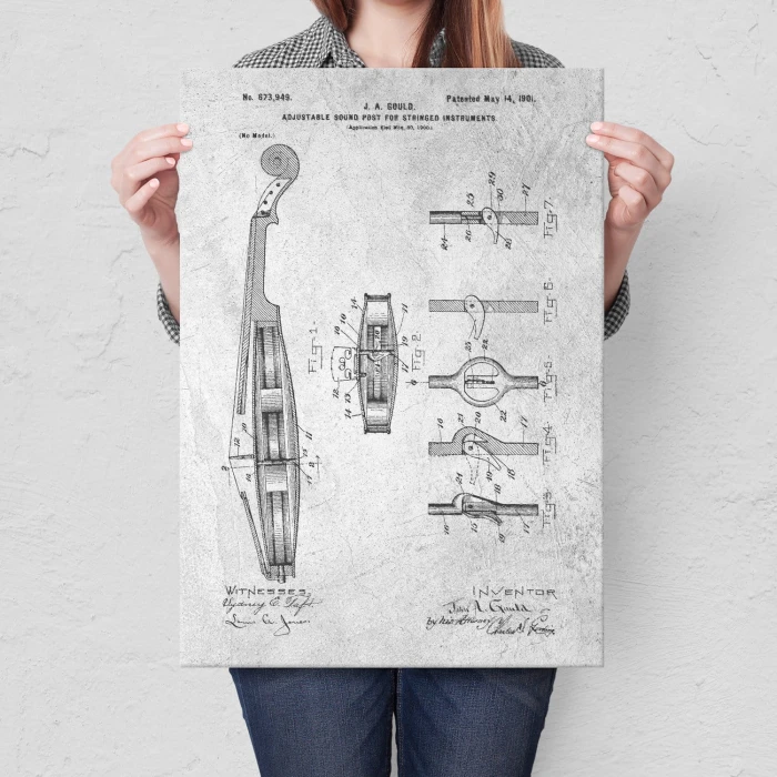 Plakat metalowy Violin Instrument Stone Prezent