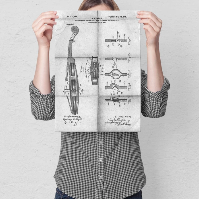 Plakat metalowy Violin Instrument Daily Prezent